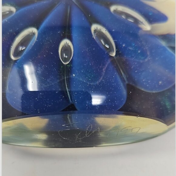 Vintage 1997 Robert Eikholt Studio Art Glass Paperweight Amenone Jellyfish 4.5" - Picture 4 of 5